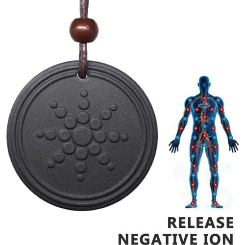 Radiation Protection Anti EMF Neutralizer Negative Volcanic Rocks Necklace Pendant Yoga Healing Stone Chain Jewelry Gifts