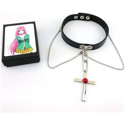 2016 Rosario + Vampire Akashiya Moka cosplay necklace Punk collar necklace 37CM Animation props accessories statement necklace