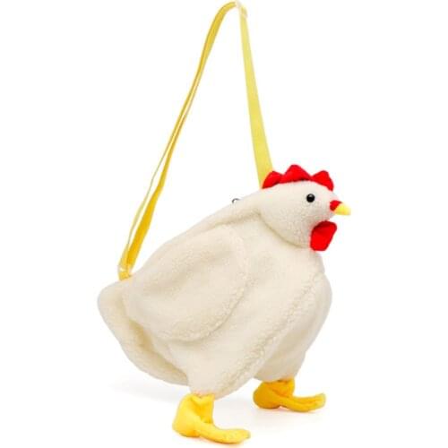 Plush Crossbody Bags Purse Cute Cartoon Chicken Shoulder Bag Party Work Travel Satchel for Women Girls