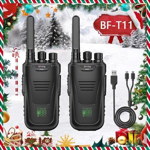 2PCS BAOFENG BF-T11 Pofung Rechargable FRS/GMRS License Free Walkie Talkie USB Charging Portable Two Way Radios 22CH Two Way Rad