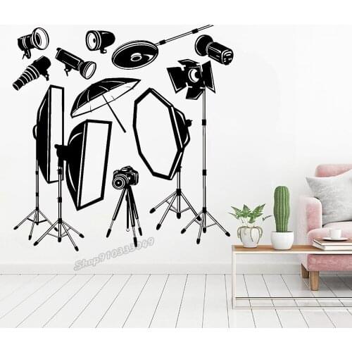 Film production Wall Decal Photo Studio Equipment Photographer Wall Stickers Vinyl Mural Removabel Art Wall Decor Decals C507