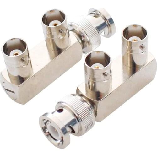 BNC Straight-Through F Type RF Connector, BNC Male to DUAL 2 BNC Female Connector F TYPE 3 Way