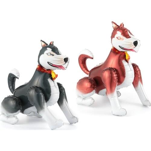1 pc 4D walking Husky dog balloons Assembling DIY cartoon Husky foil balloons kids toys boys birthday party decorations globos