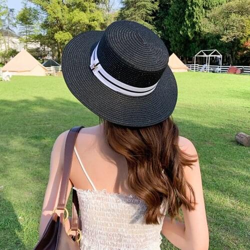 2021 Women Beach Hat Letter Big Wide Brim Straw Hat Outdoor Travel Sun Protection Summer Hats For Women Gorras Para Mujer Gorras