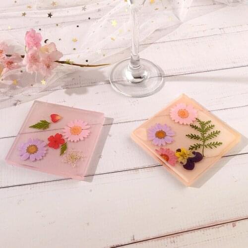 Silicone Crystal Epoxy Resin Mold Round Square Resin Coaster Casting Mould Handmade DIY Crafts Decoration Making Accessories