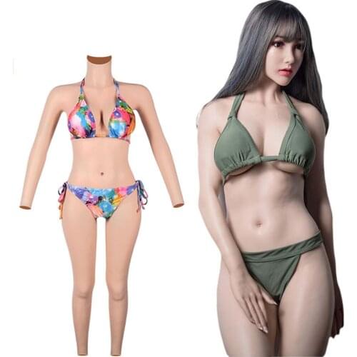 Crossdresser Silicone 5-Point Vagina Bodysuit High End No Oil Fake Boobs Female Silicone Breast Forms Bodysuit D Cup Travesti 18