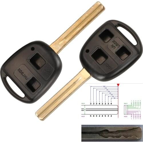 Jingyuqin 2/3 Buttons Replacement Remote Car Key Shell Case Fob For Lexus GS LX ES 250 300 With Extended Uncut TOY40 Blade