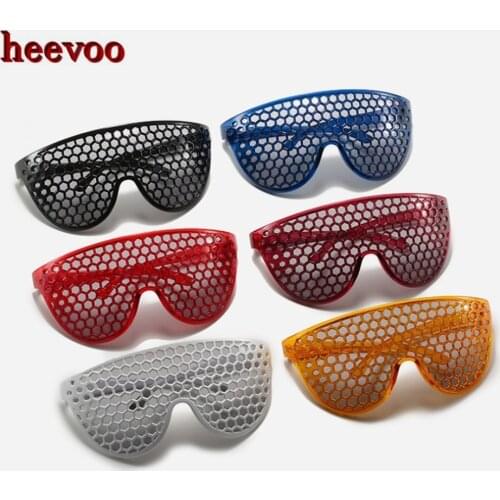 Oversized Hollowed One-Pcs Lens Sunglasses Honeycomb Shades Wear Glasses Grid Funny Designer Eye Wear For Female Sunglasses