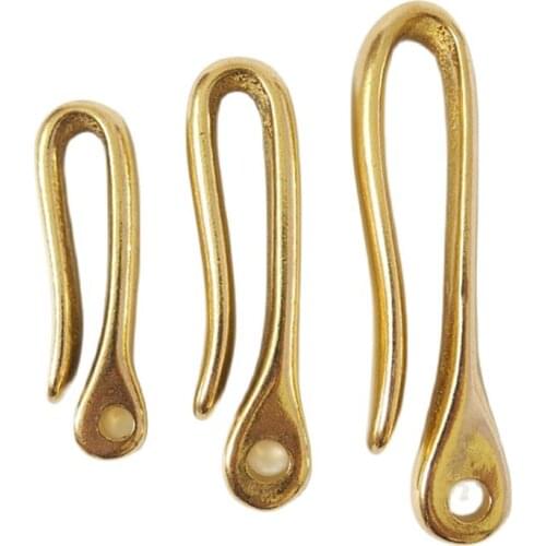 50-72mm Solid Brass U Hook Buckle Open End Clip For Keychain Paracord Bracelet Bag Leather Craft Belt Diy Trimits Accessories