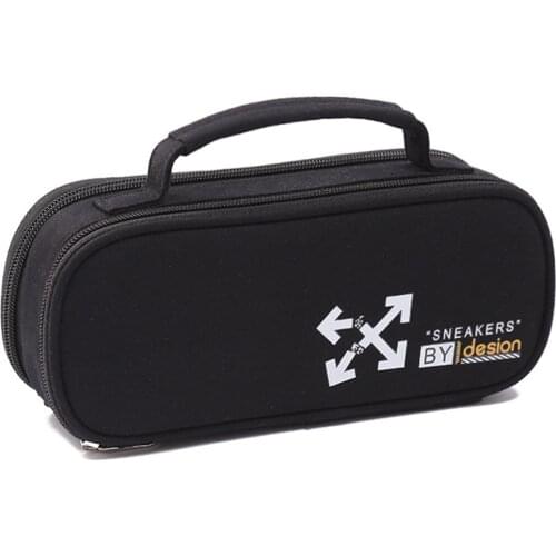 Handy Double Pull Pencil Case Storage Supplies Organizer for Cosmetic Travel Bags Student Pen Holder