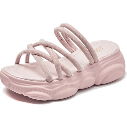 Koovan Womens Shoes Sandals 2020 New Summer Sandals Ladies Wild Shoes Thick Bottom Sports Fairy Style Fashion Ins