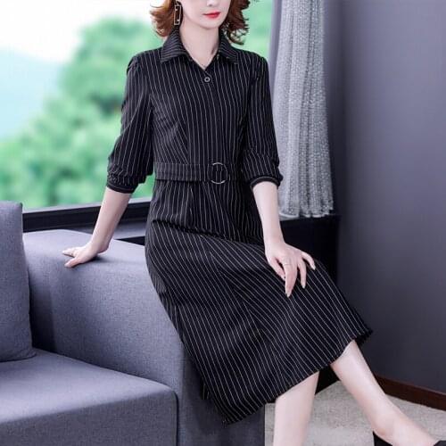 Women Black Bodycon Elegant Midi Suit Dress 2021 Korean Vintage Striped Casual Knitted Dress 2021 New Office Lady Party Dresses
