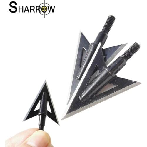 10pcs 108Grain Archery Arrowhead Stainless Steel Broadheads Arrow Head 1.97Inch For Bow Arrows Crossbow Shooting Accessories