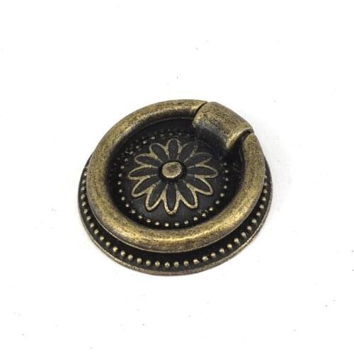 10pcs Closet Door Wardrobe Pull Ring Handle Knob Dia 37mm Antique Bronze Kitchen Cabinet Cupboard Drawer Pull Ring