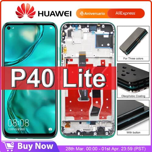 100% Original For Huawei P40 Lite JNY-LX1 LCD Touch Screen Display Replacement With Frame Assembly For Nova 6 SE LCD Tested