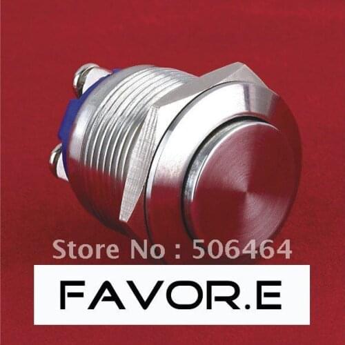 19mm IP65 Momentary Push Button Switch high round screw terminal