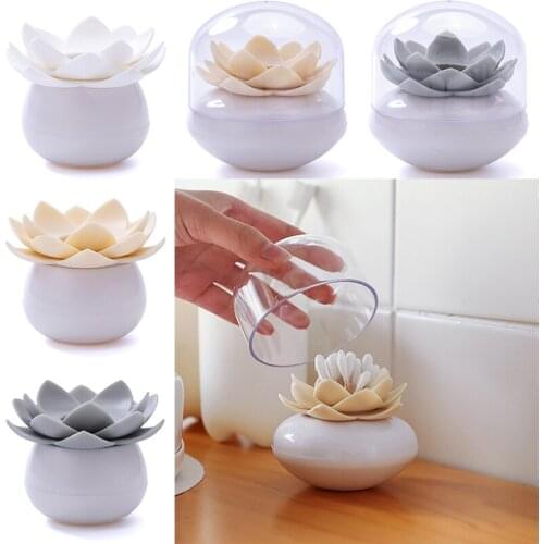 2 In 1 Creative Toothpick Holder Table Decoration Lotus Shaped Cotton Bud Holders Cotton Swab Box Toothpicks Holder