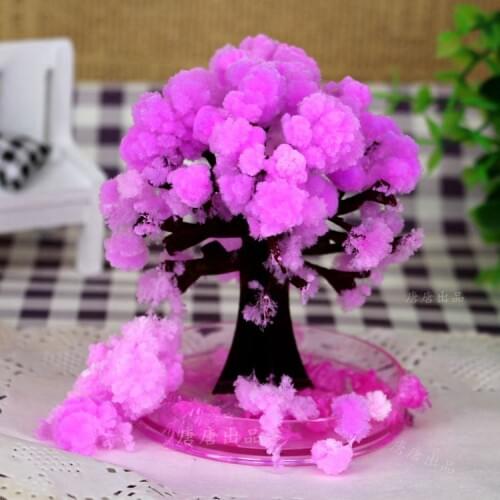2019 100PCS 10x8cm Artificial Magical Grow Paper Sakura Trees Magic Growing Tree Japan Desktop Cherry Blossom Toys For Children