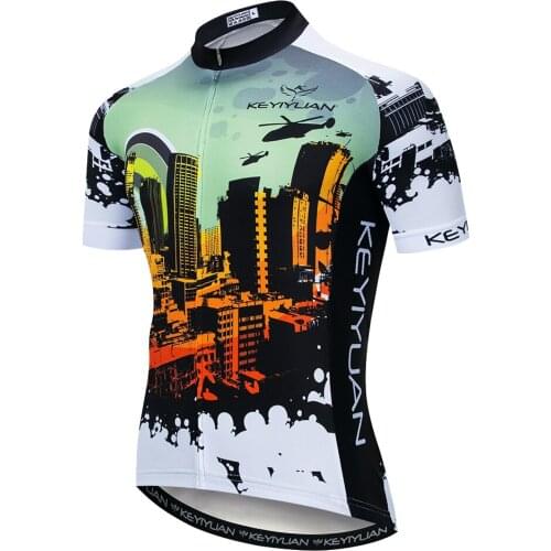 2021 KEYIYUAN Men Cycling Jersey Short Sleeve Summer MTB Road Ride Clothing Maillots De Cyclisme Wielerkleding Heren
