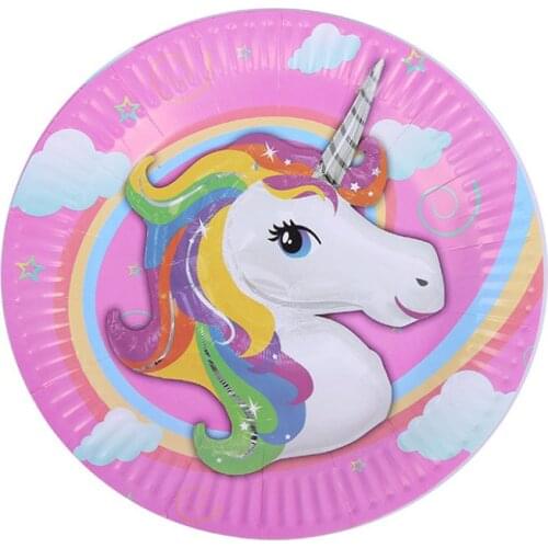 6pcs/lot 7inch Childrens Birthday Party Dishes Paper Plates For Disposable Party Tableware