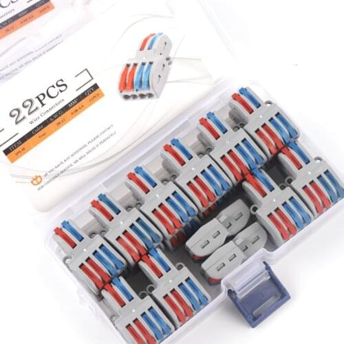 Boxed Quick Wiring Cable Connector 222 Electric Multiple Wire Connector SPL42/62 Universal Push-in Conductor Terminal Block