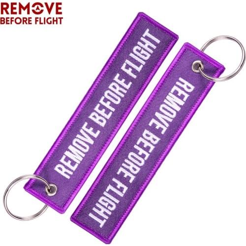 Car Keychain Embroidery Key Fobs OEM Motorcycles Key Rings Tag REMOVE BEFORE FLIGHT key holder for Aviation lover 10PCS/LOT