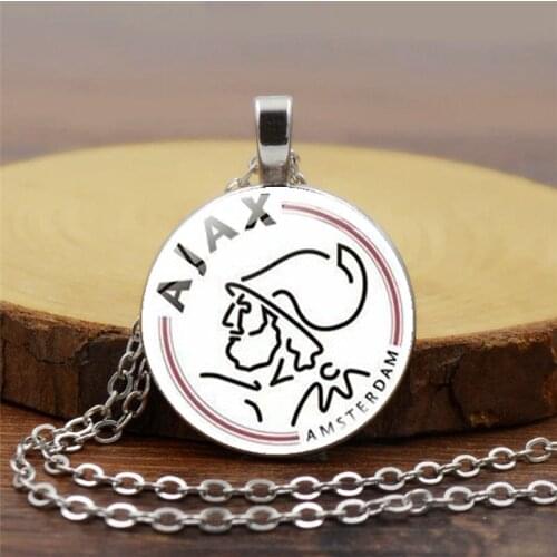 FIMAODZ Football Soccer Necklace Sports Team Glass Photo Silver Color Pendant Long Chain Fans Gift Choker Jewelry