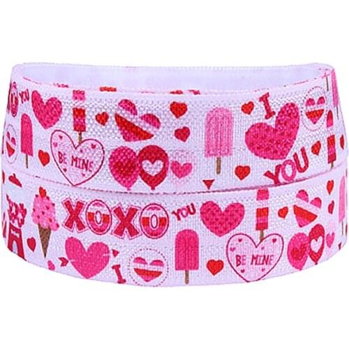 FLRA FOEWholesale 5/8 inch Valentine foe fold over elastic