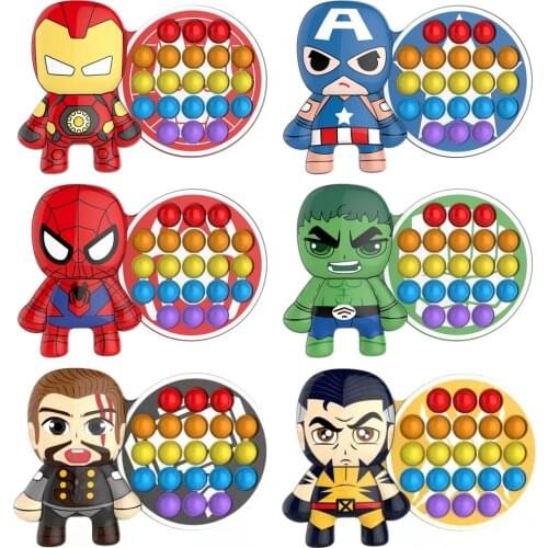 HOT Disney Marvel Fidget Simple Dimple Toy Spiderman Mickey Stress Relief Hand Fidget Toys For Kids Adult Autism Special Need