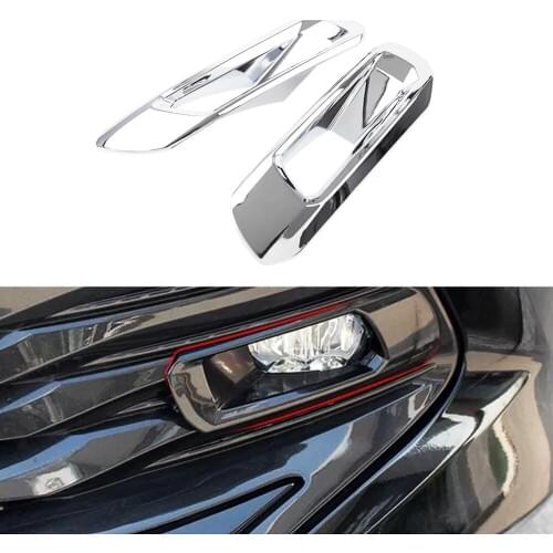 JEAZEA 2Pcs Car Front Rear Fog Light Cover Trim Strip ABS Chrome Frame Lamps Car-styling Strips Decoration For Toyota Camry 2018