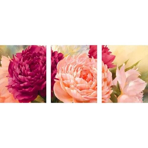 Combination Peony Flower Pattern Diamond Painting Embroidery DIY Needlework Cross Stitch full Rhinestones Home Decor A667D