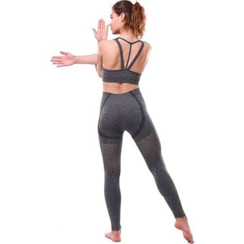 Yoga Sets Women Gym Sports Set Elastic Sports Hight Waist Leggings Sportswear Workout Sets Women Yoga Sets Women Gym Sports Set