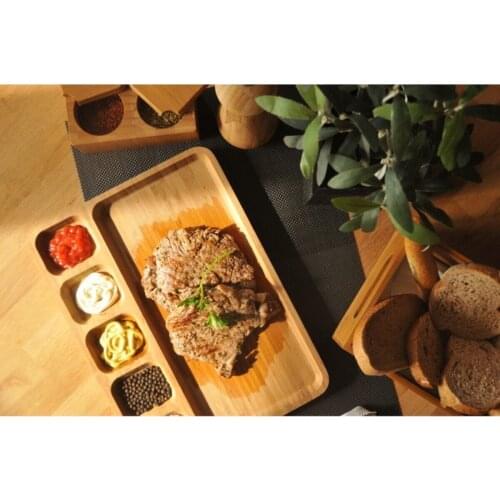Creative Bamboo Snack Breakfast Serving Platter Tray 6 Section Kitchenware Picnic Snack Serving Platter Dish Board Tray Contain