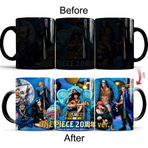 Twentieth anniversary one piece gear 4 luffy Ace Zoro mug color changing magic coffee mugs cup moring milk cup mugs gift