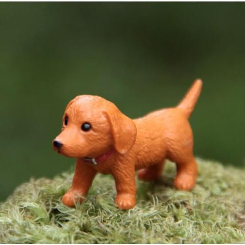 Mini Chic Random Brown Puppy Statuette Microscopic Bonsai Small Fresh Garden Accessories Decoration Model Exquisite 4cm PVC T