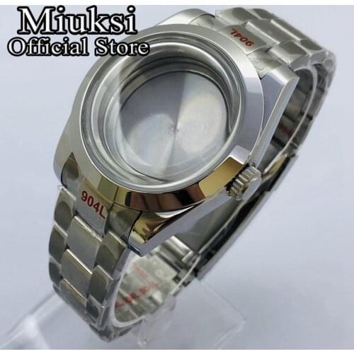 Miuksi 40mm stainless steel sapphire glass case fit NH35 NH36 ETA 2836 Miyota8205/8215/821A/82series Mingzhu 2813/3804 movement