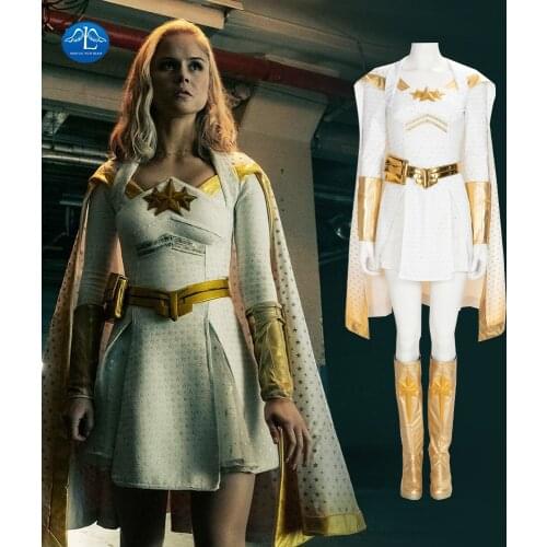 The Boys Costume Outfit Starlight Annie January Cosplay SThe Seven Annie Dress Halloween Cloak Adult Women White Suit