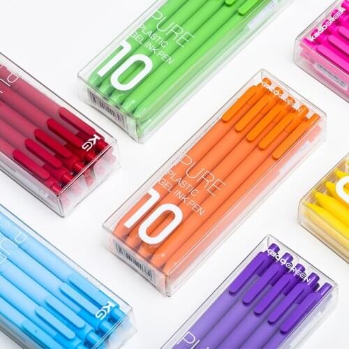 10Pcs Black Ink Gel Pen Set 0.5mm Colorful Shape Pen Office School Supplies