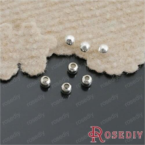 Wholesale 5mm Silver color Round Seamed Hollow Iron Beads Diy Jewelry Findings Accessories 100 pieces(JM5098)