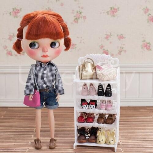 1PCS 1/6 Dollsl Shoes Rack 1/6 ICY Licca, Blyth, Pullip Doll Shoe Shelf Dollhouse Furniture Accessories