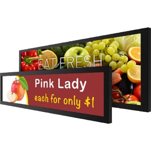 28 inch Shelf LCD Bar Supermarket Advertising Screen Ultra-wide LCD Stretched Display Size 699x138mm