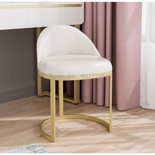 Nordic makeup stool white light luxury makeup chair net red ins chair backrest bedroom simple dressing table small stool