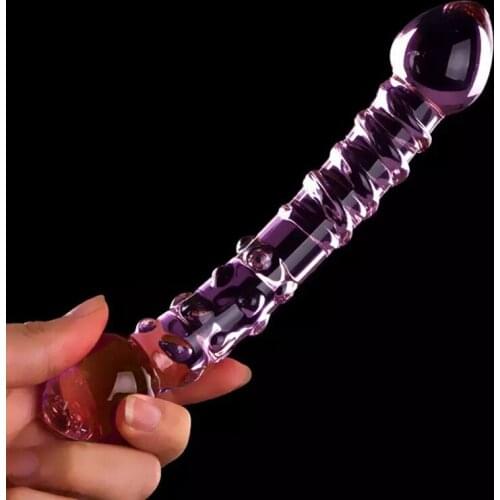 Glass dildo G point massager phallus for women erotic and sex toys Intimate Goods Crystal Butt Plug Sex shop ass Glass dildo 18