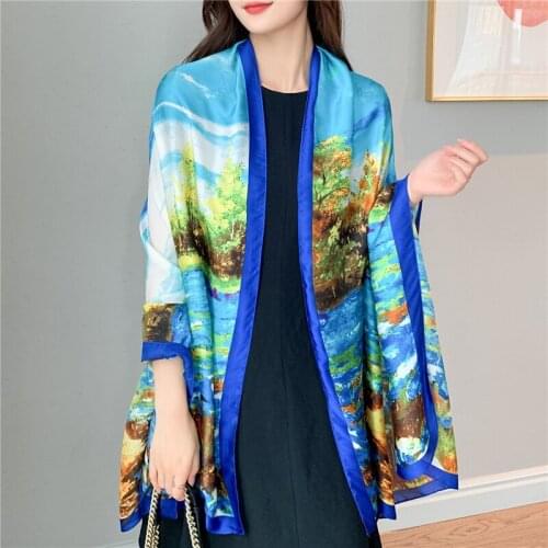 Warm Silk Shawl Scarf Women Print Pashmina Autumn Spring Neckerchief Warp Muslim Head Scarves Turban Bandana Echarpe 2021 Design