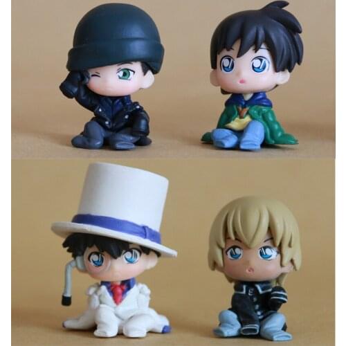 Vogue Detective Conan Kaitou Kiddo Furuya Rei Akai Shuuichi Kid Version Figure Model Toys 4pcs/set Gift