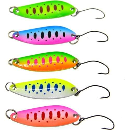 1PCS Carp Fishing Bait 4cm 5.3g Fishing Metal Spoon Lure Bait Trout Bass Spoons Small Hard Sequins Spinner Spoon Pesca