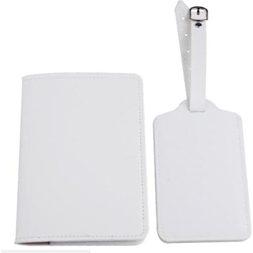 10sets Passport Cover Set Women PU Plain Travel Short Passport Card Holder Cover &Luggage Tag