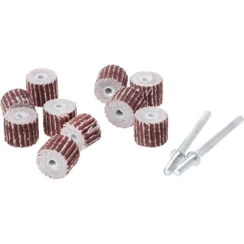 12pcs 240 Grit Sanding Flap Wheel Sand Paper Dremel Rotary Die Grinder Drill Bit