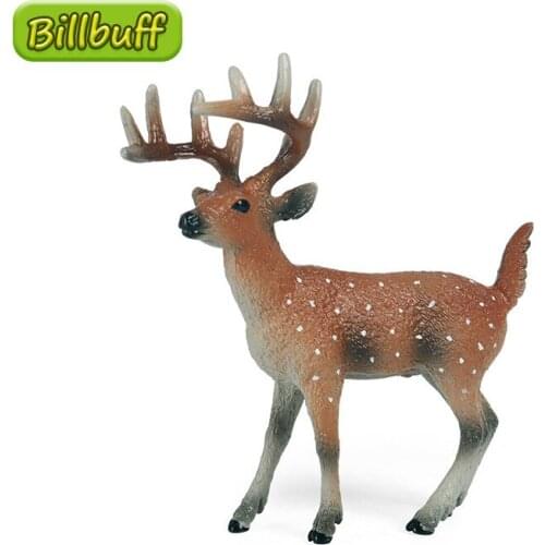 2020 Simulation Wild Animals PVC Sika Deer Whitetail Elk Models Action Figures Collection Christmas Decoration Toys for Children