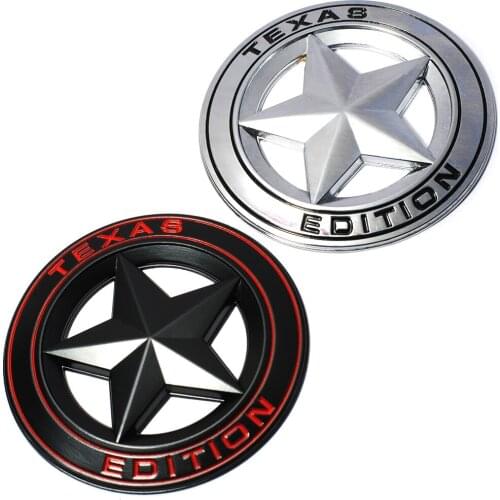 3D Metal TEXAS EDITION Car Sticker Shield Pentagram Emblem Badge Car Styling Body Decal for JEEP Wrangler Liberty Grand Cherokee